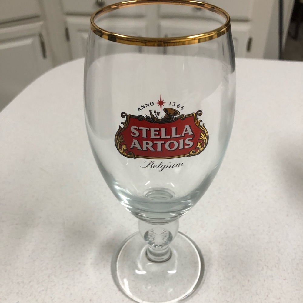 2 stella artois glass cups new